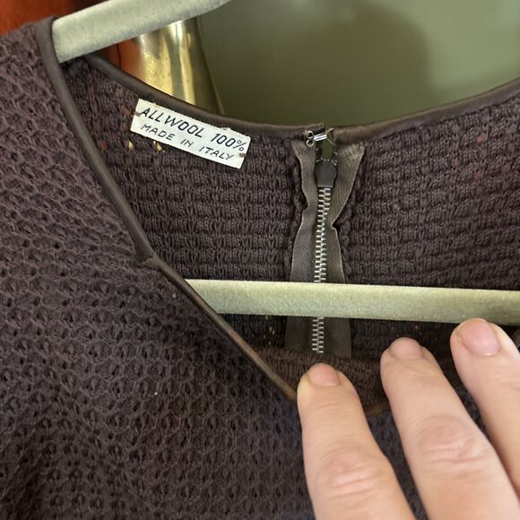 Galerie Pink Skirt Suit Size 100% Wool Italy Shell Jacket 3 Piece Brown Vintage - Picture 7 of 13